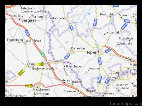 Map of Poperinge Belgium