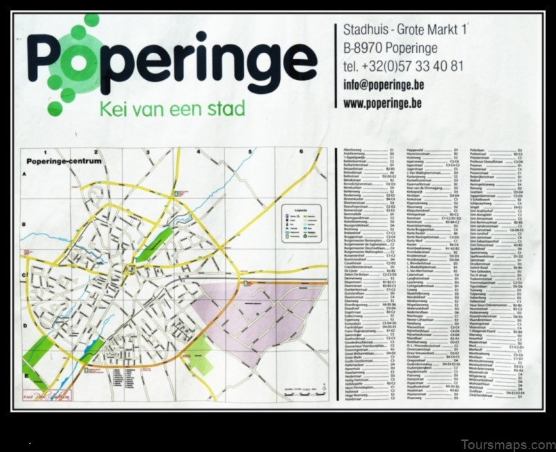 Map of Poperinge Belgium