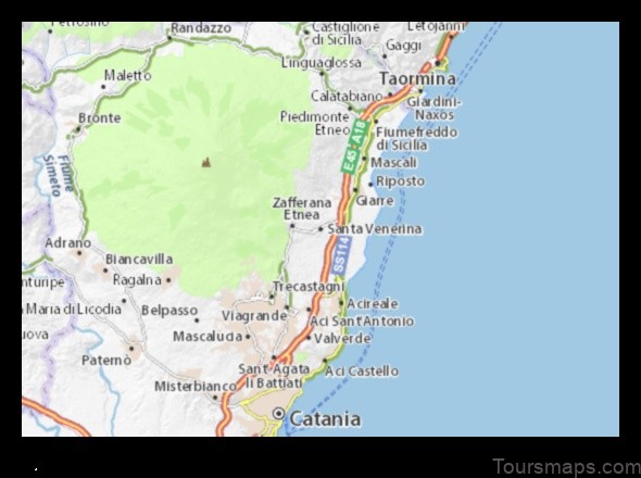 santa venerina italy a detailed map