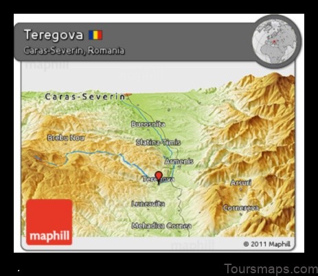 Map of Teregova Romania