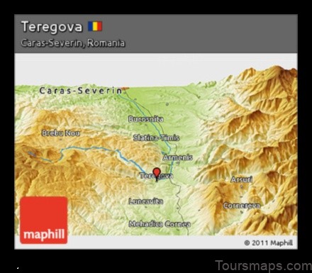 Map of Teregova Romania