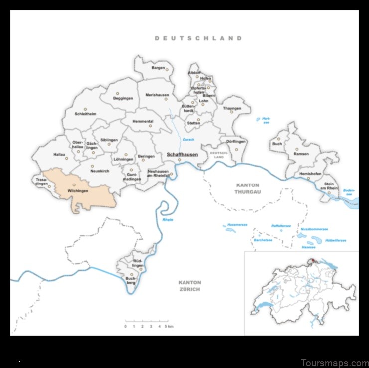 Map of Wilchingen Switzerland