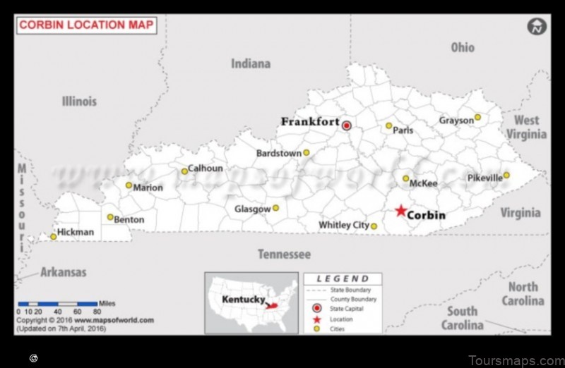 corbin kentucky a detailed map of the city and its surrounding area