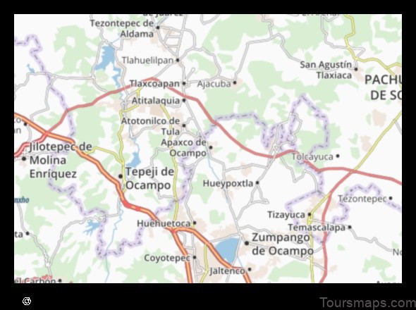 Map of Apaxco de Ocampo Mexico