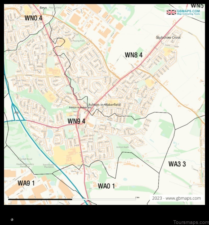 Map of Ashton in Makerfield United Kingdom