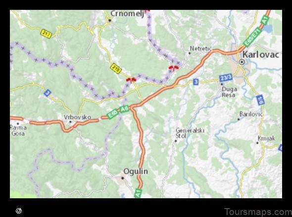 Map of Bosiljevo Croatia