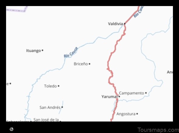 Map of Briceño Colombia