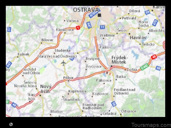 Map of Brušperk Czech Republic
