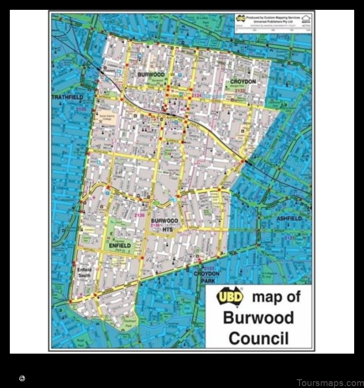 Map of Burwood Australia