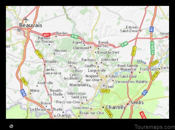 Map of Cambronne-lès-Clermont France