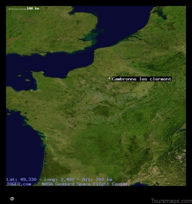 Map of Cambronne-lès-Clermont France