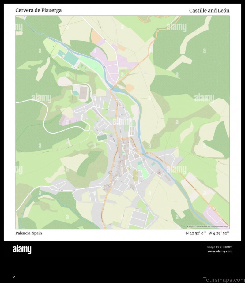 explore cervera de pisuerga spain with this detailed map