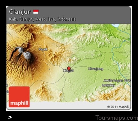 Map of Cianjur Indonesia