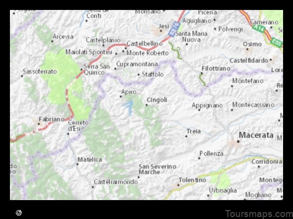 Map of Cingoli Italy