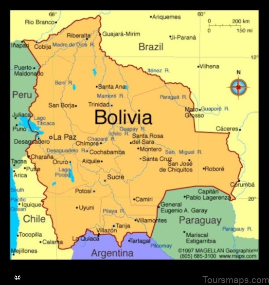 Map of Colquechaca Bolivia