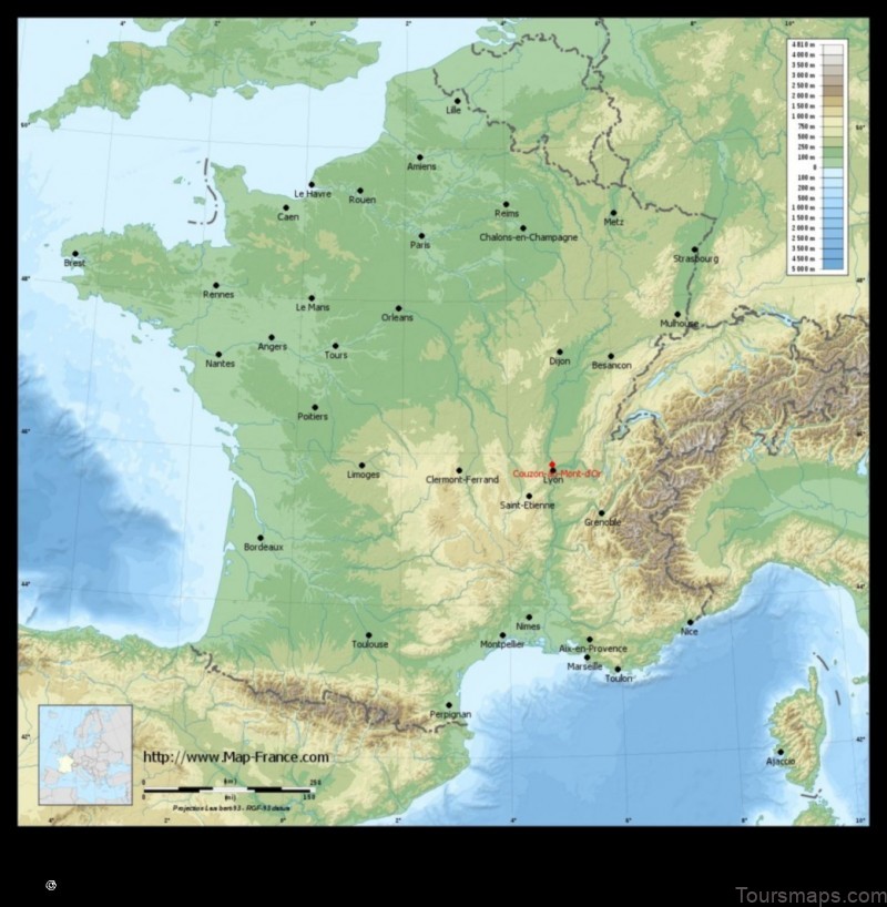 Map of Couzon-au-Mont-dOr France