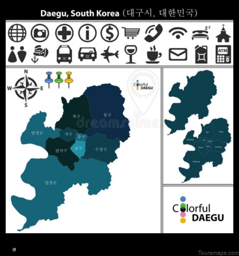 Map of Daegu Korea, Republic of