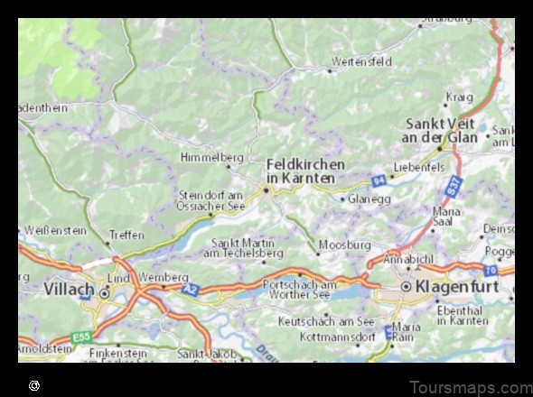 Map of Feldkirchen in Kärnten Austria