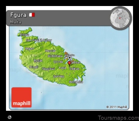 Map of Fgura Malta