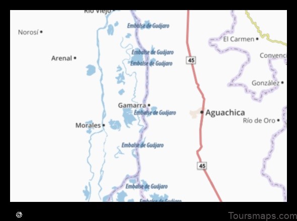 Map of Gamarra Colombia