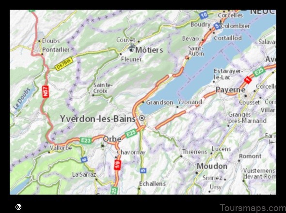 Map of Grandson Switzerland