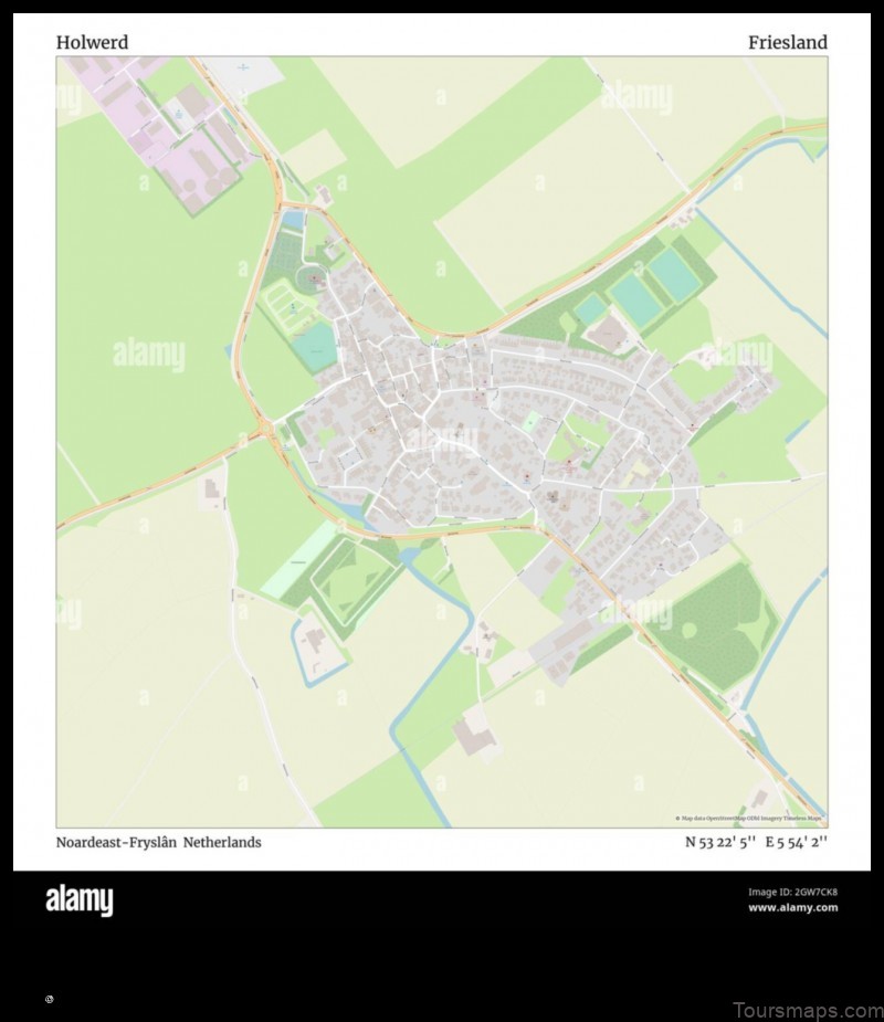 Map of Holwerd Netherlands