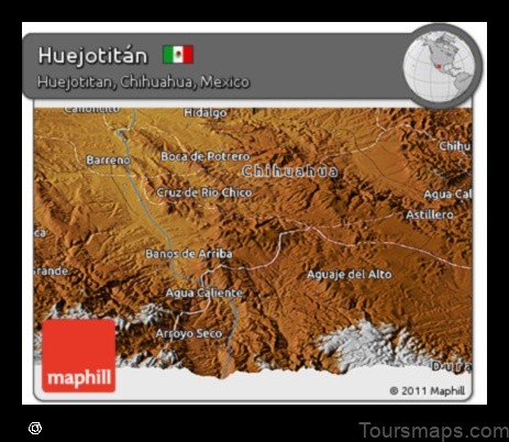 Map of Huejotitán Mexico