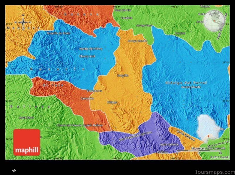 Map of Huejotitán Mexico