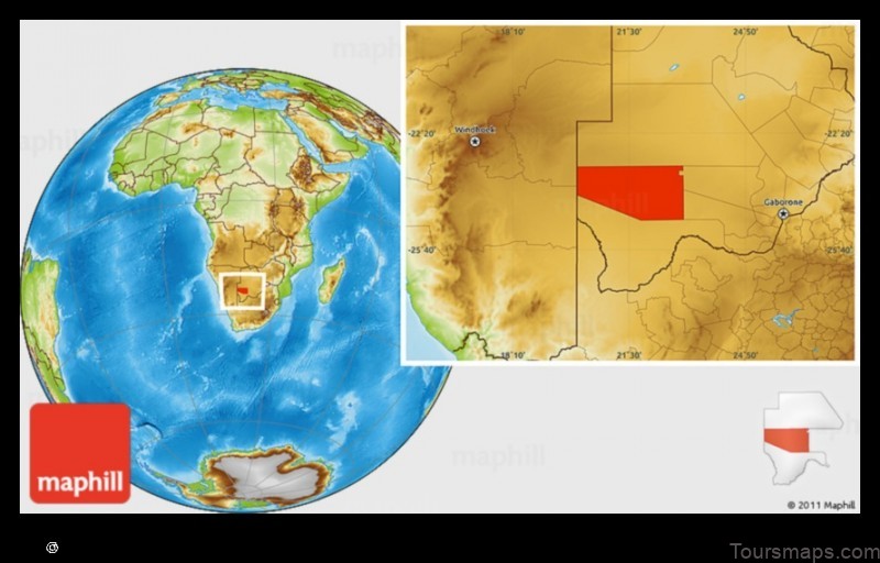 Map of Hukuntsi Botswana