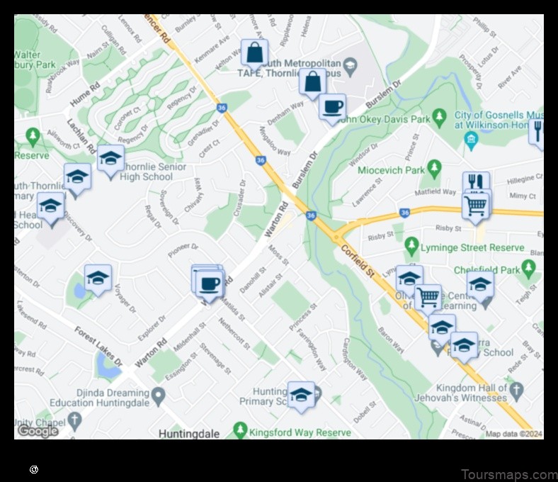 Map of Huntingdale Australia