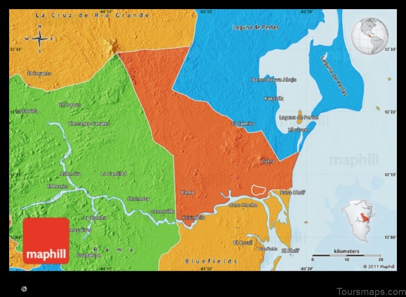 Map of Kukra Hill Nicaragua