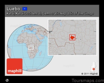 Map of Luebo Congo, Democratic Republic of the