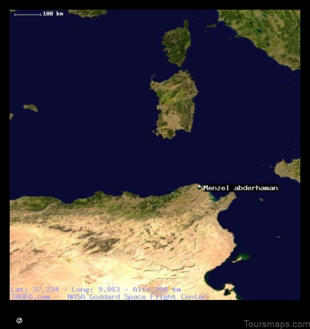 Map of Menzel Abderhaman Tunisia