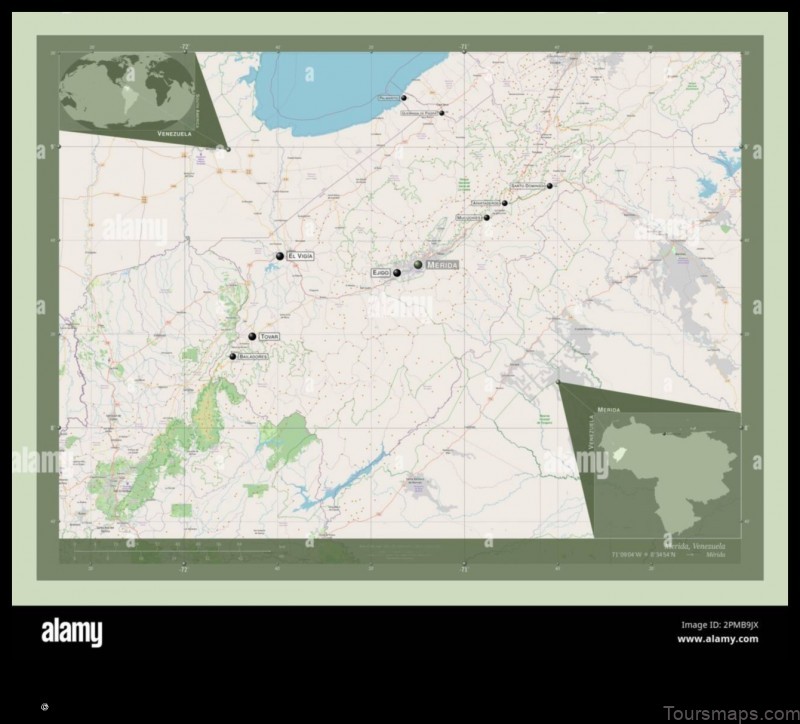 Map of Mérida Venezuela, Bolivarian Rep. of