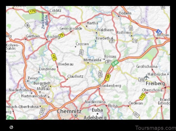 Map of Mittweida Germany