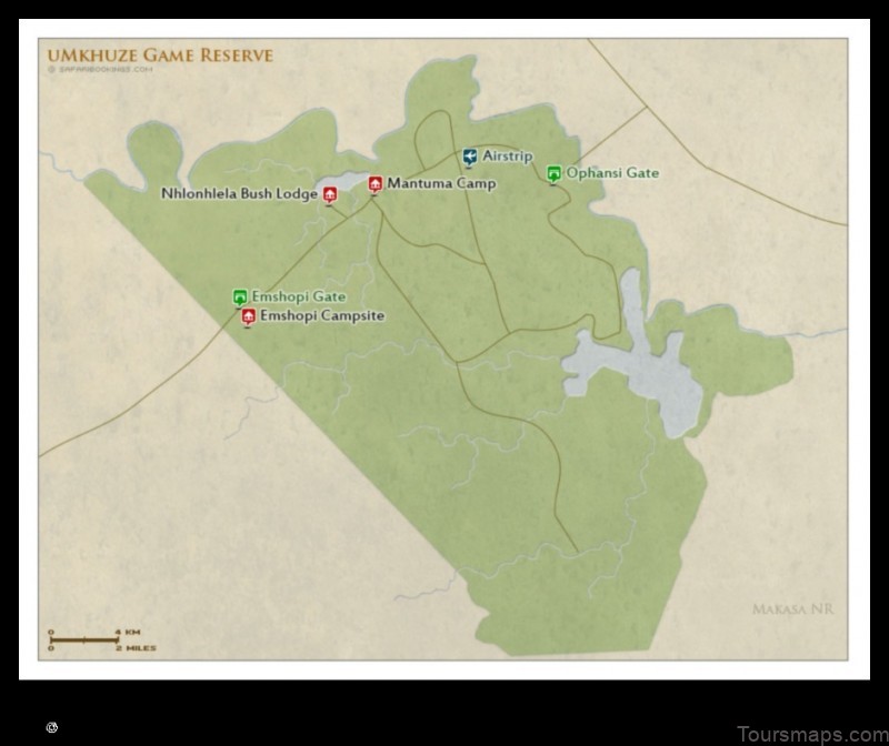 Map of Mkuze South Africa