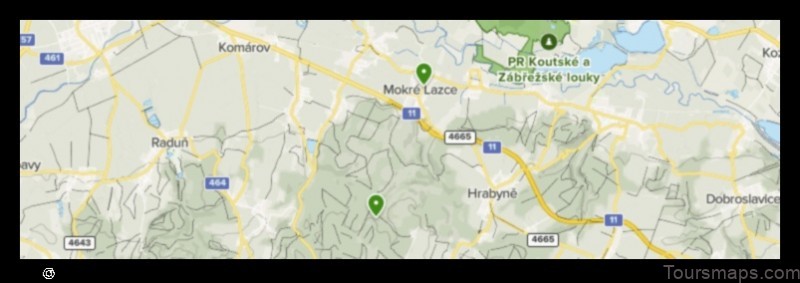 Map of Mokré Lazce Czech Republic