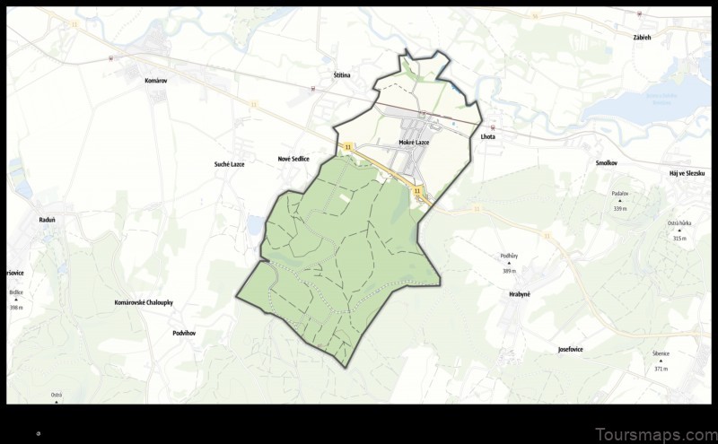 Map of Mokré Lazce Czech Republic