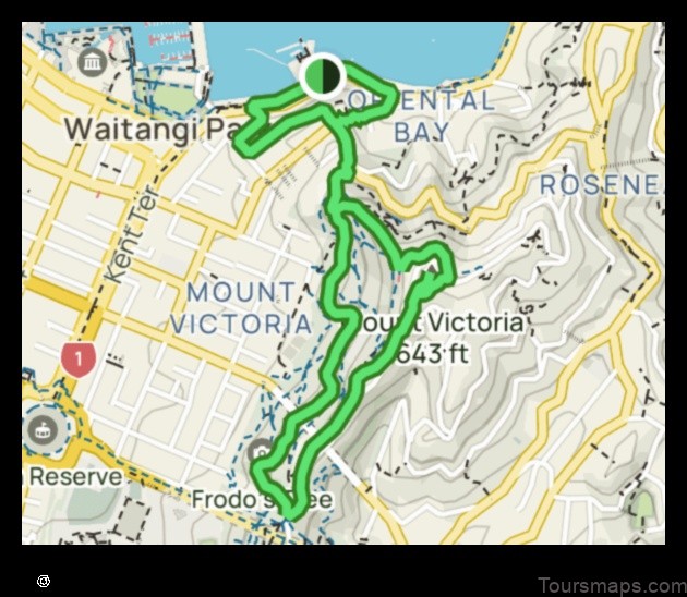 Map of Mount Victoria New Zealand