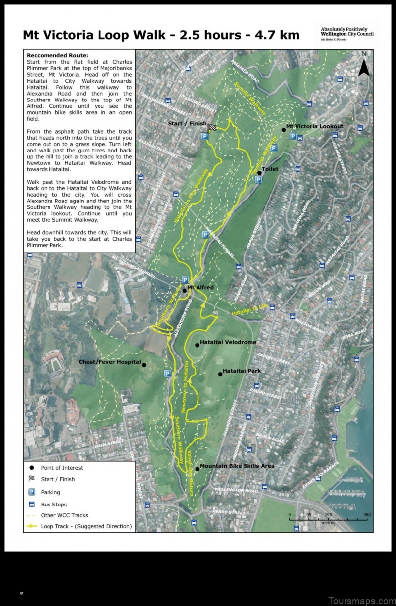 Map of Mount Victoria New Zealand