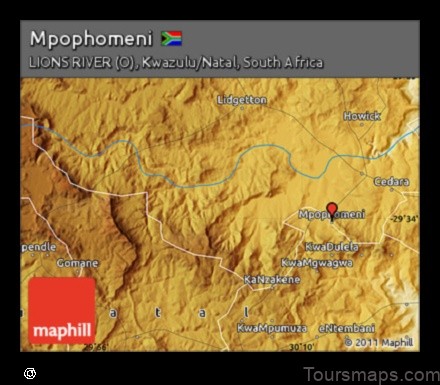 Map of Mpophomeni South Africa