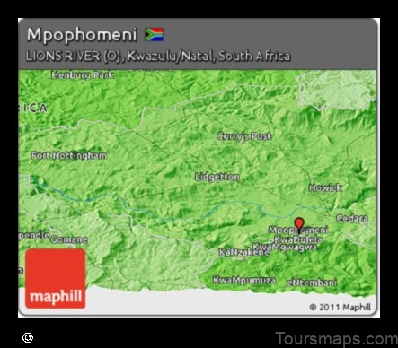 Map of Mpophomeni South Africa