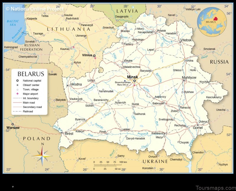 Map of Mscislau Belarus