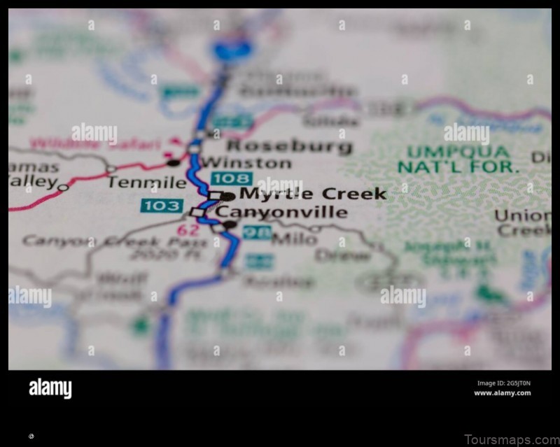 Map of Myrtle Creek United States