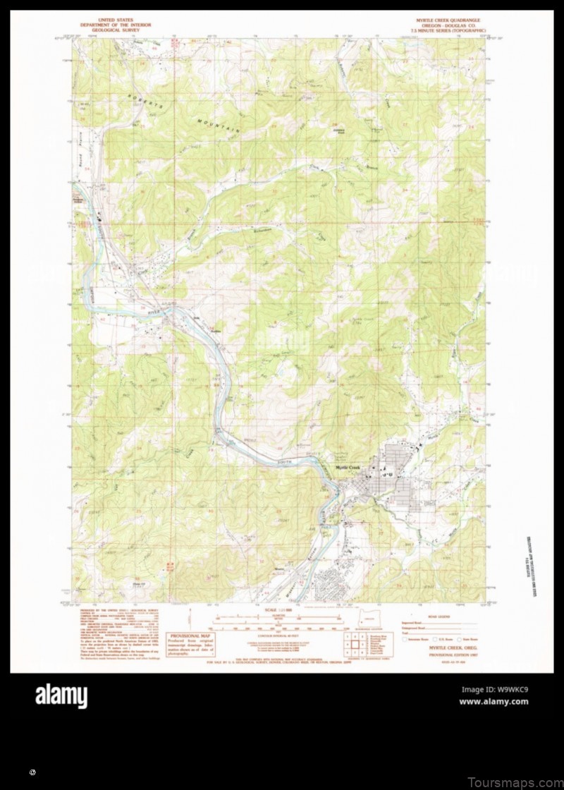 Map of Myrtle Creek United States