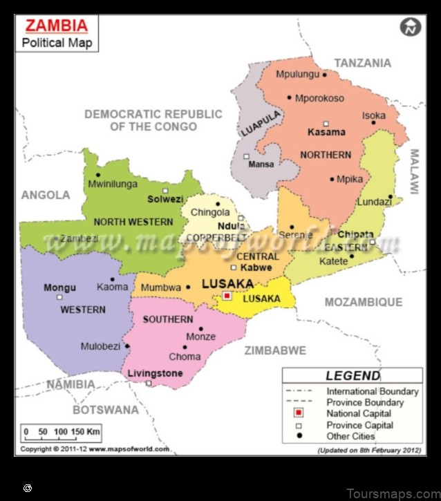 Map of Ndola Zambia