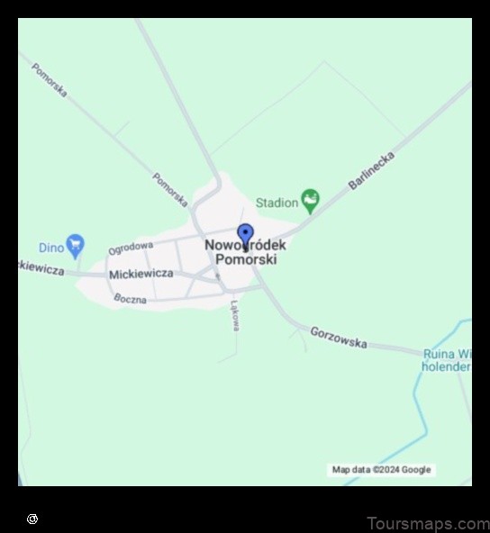 Map of Nowogródek Pomorski Poland