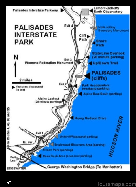 explore palisades park new jersey with this detailed map