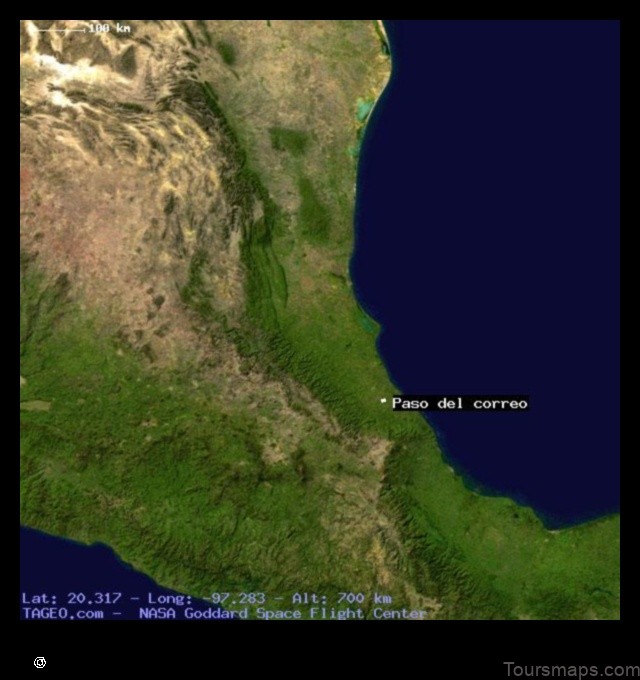 Map of Paso del Correo Mexico