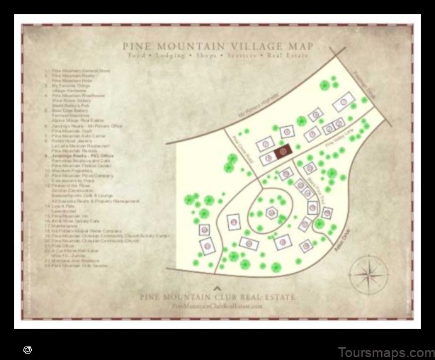 Map of Pine Mountain Club United States